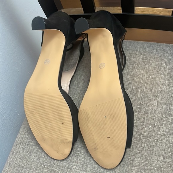 Black suede like open toe shoes - Picture 4 of 4